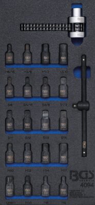 Set patrate de baie pentru schimb de ulei + cheie filtru ulei, 60-115mm, 22 piese, BGS 4094