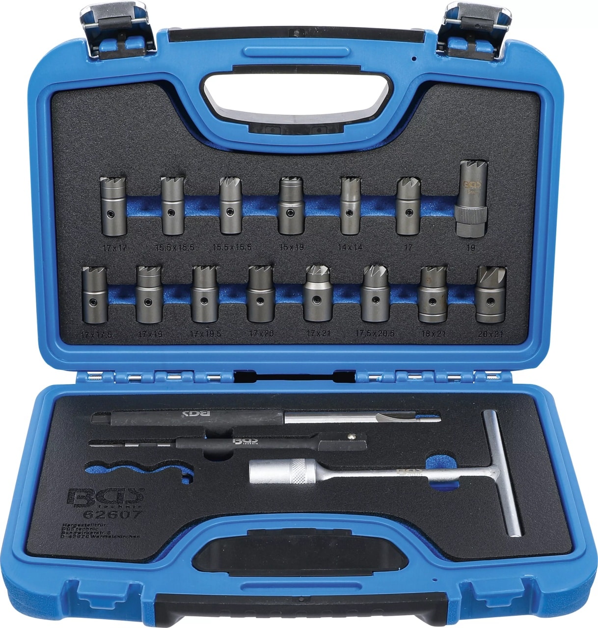 Set pentru corectat scaun de injector, 19 piese, BGS 62607 – Motor Set pentru corectat scaun de injector, 19 piese, BGS 62607 - Motor