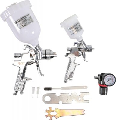 Set pistoale de vopsit cu regulator de presiune HVLP, BGS 8381
