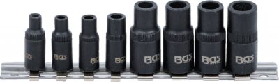 Set port-tarozi, extractoare pentru suruburi rupte, antrenare cu patrat interior magnetic 6, 3 mm (1/4") / 10 mm (3/8"), 8 piese, BGS 9771