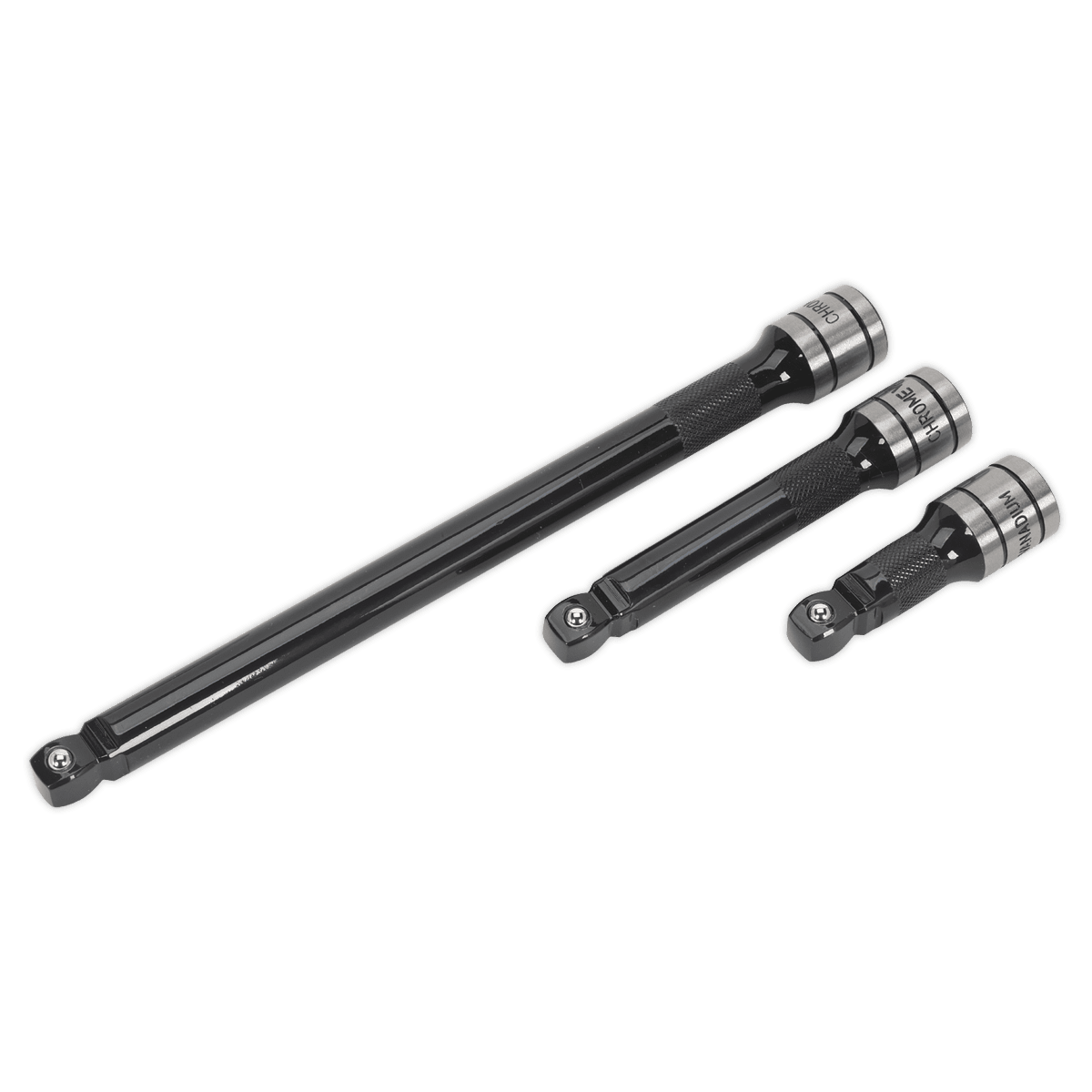 Set prelungitoare, actionare 1/2”, 3 piese – Black Series – In lucru Set prelungitoare, actionare 1/2”, 3 piese - Black Series - In lucru