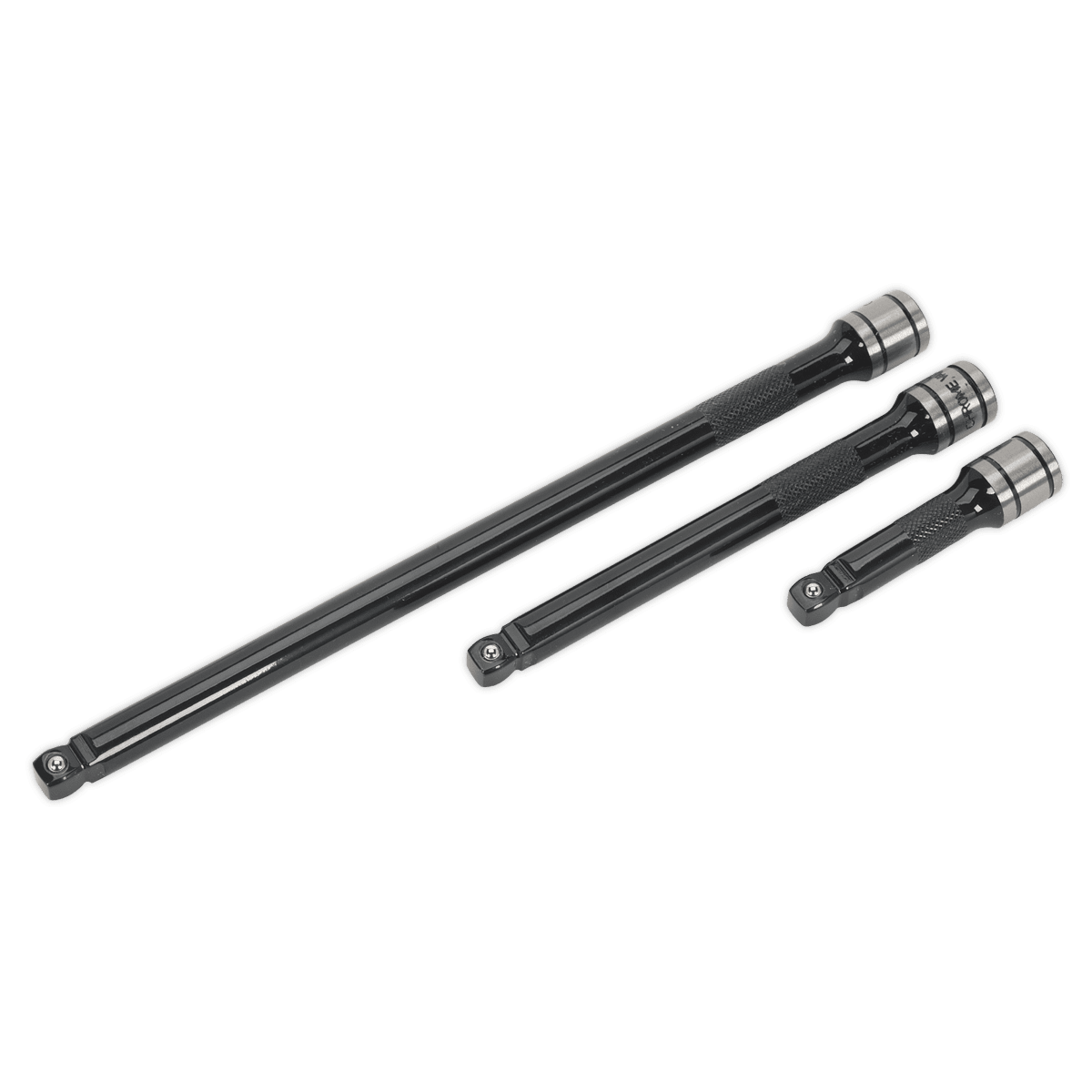 Set prelungitoare, actionare 3/8”, 3 piese – Black Series – In lucru Set prelungitoare, actionare 3/8”, 3 piese - Black Series - In lucru