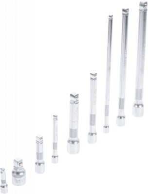 Set prelungitoare cu cap sferic 1/4"- 3/8"- 1/2", 9 piese, BGS 2253