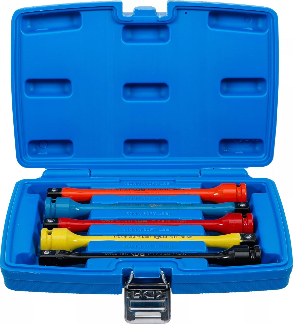 Set prelungitoare pentru prezoane de roti cu limitare la strangere, 100-150Nm, 5 piese, BGS 185 – Scule service roti Set prelungitoare pentru prezoane de roti cu limitare la strangere, 100-150Nm, 5 piese, BGS 185 - Scule service roti