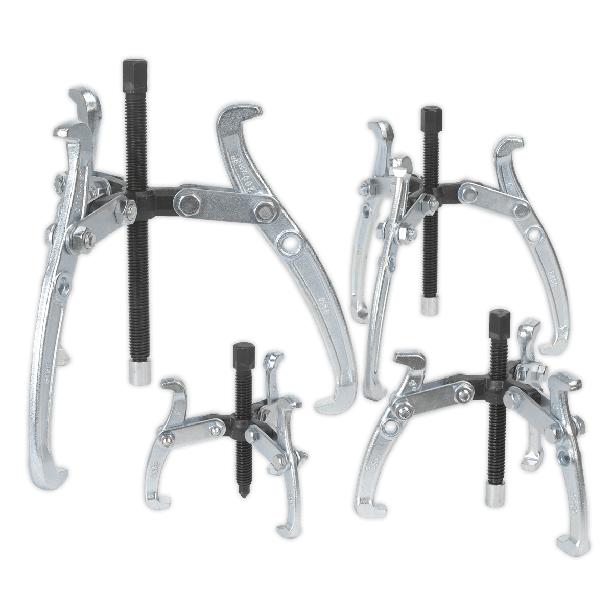 Set prese extractoare cu 3 brate, 4 piese, Sealey – In lucru Set prese extractoare cu 3 brate, 4 piese, Sealey - In lucru