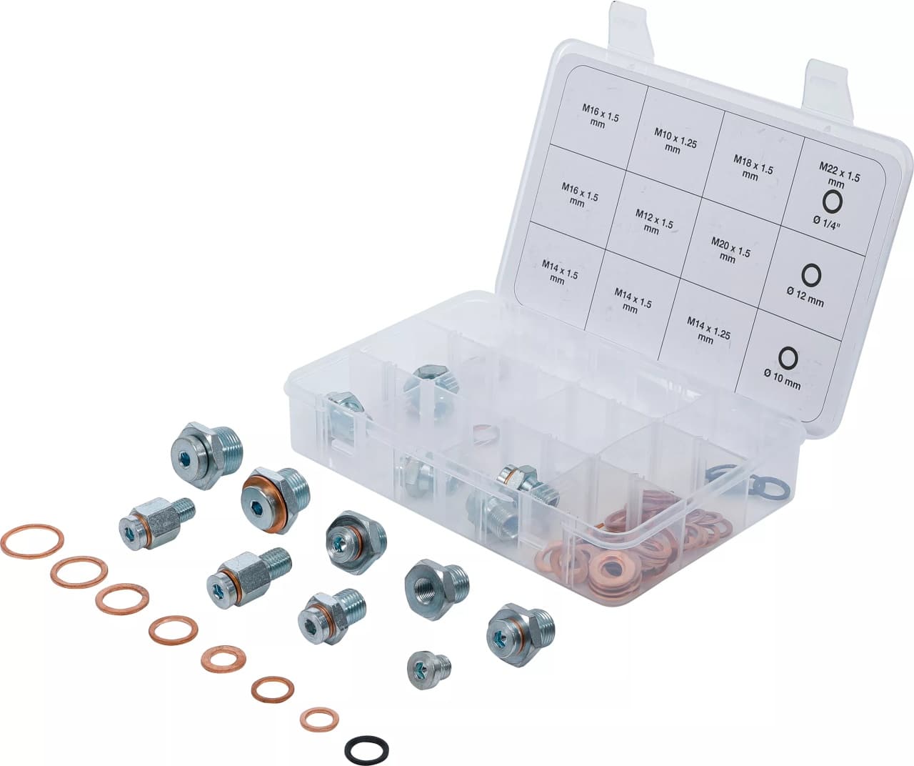 Set reparaţie buşoane scurgere ulei, 63 piese, BGS 70184 – Schimb ulei Set reparaţie buşoane scurgere ulei, 63 piese, BGS 70184 - Schimb ulei
