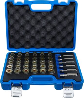 Set reparatii filete pentru bai de ulei + busoane: M13x1.25, M13x1.5, M15x1.5, M17x1.5, M20x1.5, M22x1.5, BGS 123