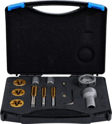 Set reparatii filete pentru prezoane si piulite de roti, M12x1.25 - M12x1.5 - M14x1.5, 12 piese, BGS 1988