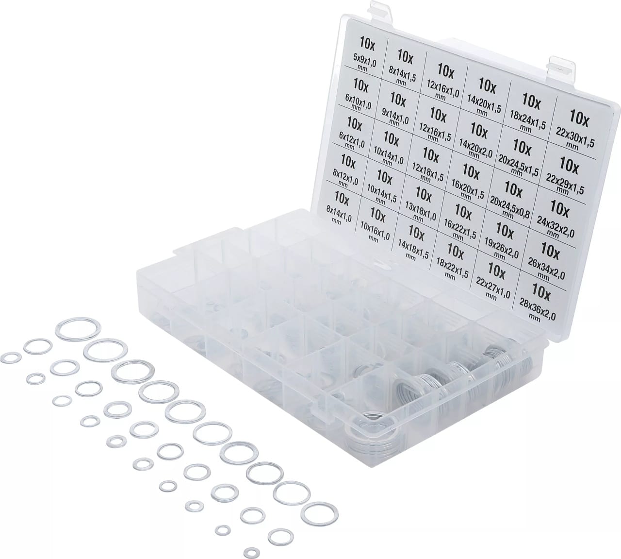 Set saibe din Aluminiu pentru etansare, 300 piese, BGS 8143 – Consumabile etansare si fixare Set saibe din Aluminiu pentru etansare, 300 piese, BGS 8143 - Consumabile etansare si fixare