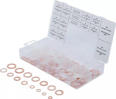 Set saibe din Cupru in Inch pentru etansare, 75 piese, BGS 8144