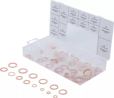 Set saibe din Cupru pentru busoane de baie de ulei, dimensiuni in mm, 75 bucati, BGS 8132