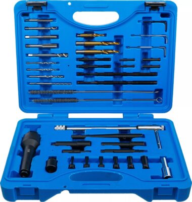 Set scule extractoare pentru bujii incandescente şi reparatii filete, M10 x 1 - M8 x 1.0, 41 piese, BGS 9565
