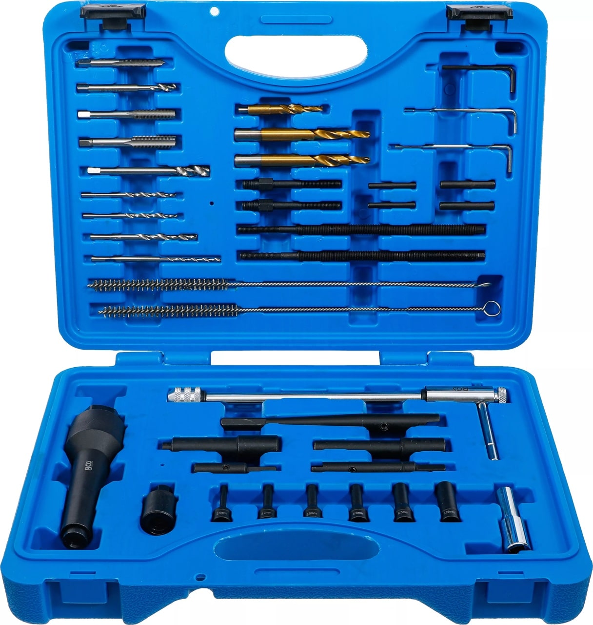 Set scule extractoare pentru bujii incandescente şi reparatii filete, M10 x 1 – M8 x 1.0, 41 piese, BGS 9565 – Recuperatoare/Extractoare si Prese Set scule extractoare pentru bujii incandescente şi reparatii filete, M10 x 1 - M8 x 1.0, 41 piese, BGS 9565 - Recuperatoare/Extractoare si Prese