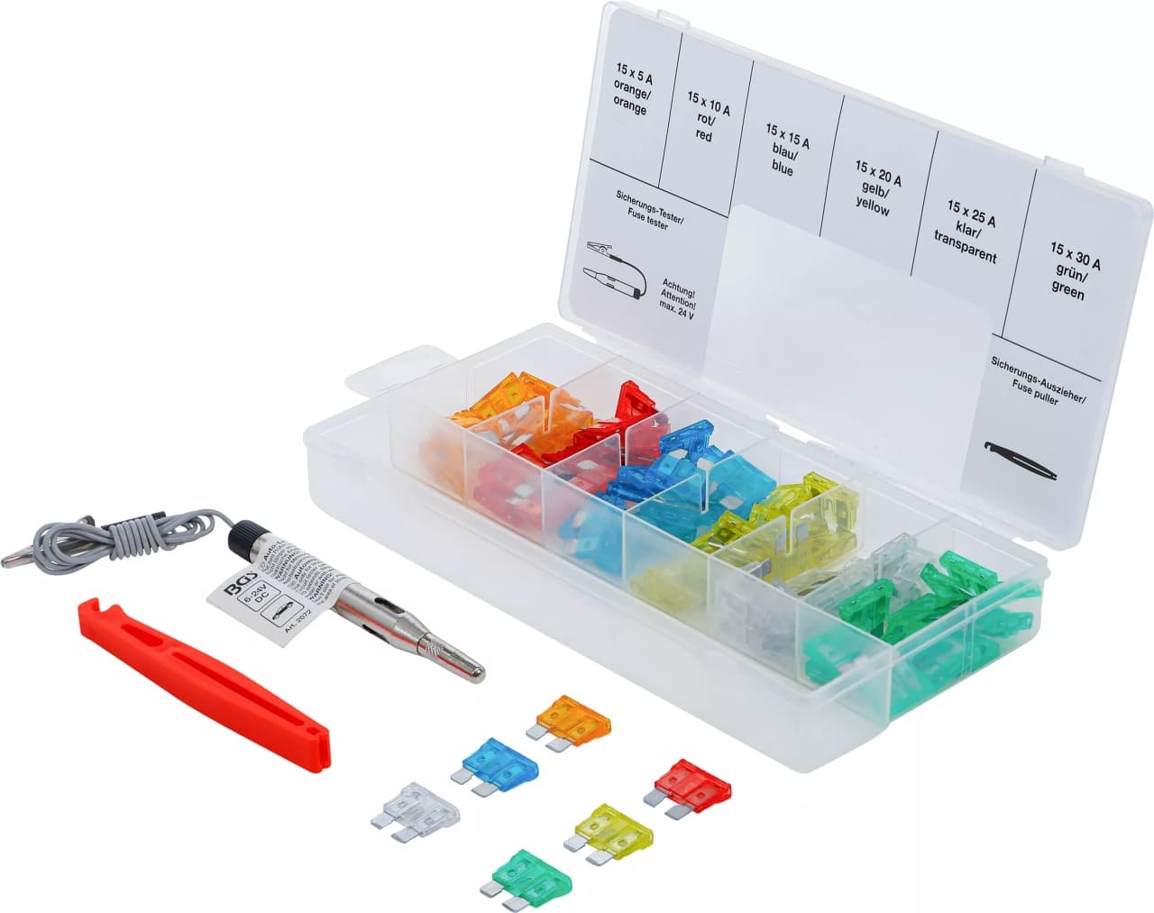 Set sigurante cu tester, BGS 8124 – Sigurante si socluri Set sigurante cu tester, BGS 8124 - Sigurante si socluri