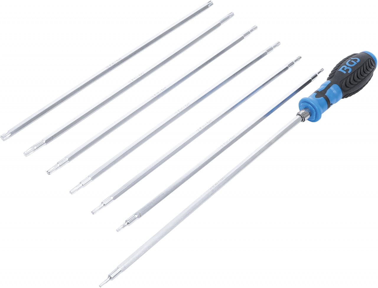 Set şurubelniţe cu capete interschimbabile, profil T (pentru Torx), profil T (pentru Torx Plus) cu gaura, 8 piese, BGS 2326 – Surubelnite/Torx-uri si Inbusuri Set şurubelniţe cu capete interschimbabile, profil T (pentru Torx), profil T (pentru Torx Plus) cu gaura, 8 piese, BGS 2326 - Surubelnite/Torx-uri si Inbusuri