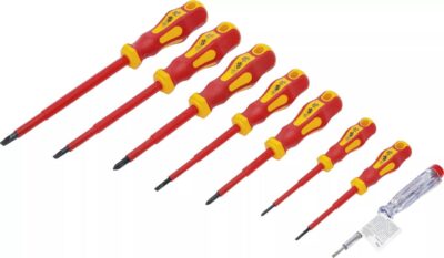 Set surubelnite izolate 1000V pentru electricieni, 8 piese, BGS 35838