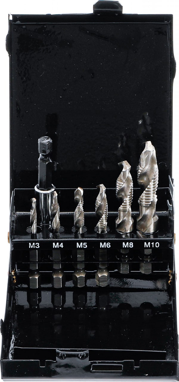 Set tarozi cu cap taietor, material HSS-G, 7 piese, BGS 1926 – Reparatie filete Set tarozi cu cap taietor, material HSS-G, 7 piese, BGS 1926 - Reparatie filete