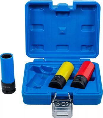 Set tubulare adanci de impact 17, 19 si 21mm cu protectie pentru jante din aliaj, antrenare 1/2", BGS 7300
