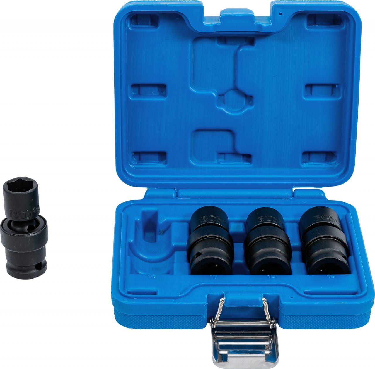 Set tubulare de impact cu articulatie sferica 16 – 17 – 18 – 19 mm, antrenare 1/2″, 4 piese, BGS 5200 – Truse Scule Set tubulare de impact cu articulatie sferica 16 - 17 - 18 - 19 mm, antrenare 1/2", 4 piese, BGS 5200 - Truse Scule