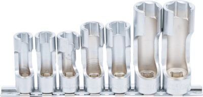 Set tubulare decupate speciale pentru senzorii, termocuple, comutatoare termice si alte componente cu fir, dimensiuni 10, 11, 12, 14, 17 si 19mm, antrenare 3/8", 7-piese, BGS 1105