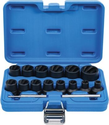 Set tubulare extractoare de suruburi si piulite deteriorate, 8 - 27 mm, actionare 1/2", 16 piese, BGS 5269
