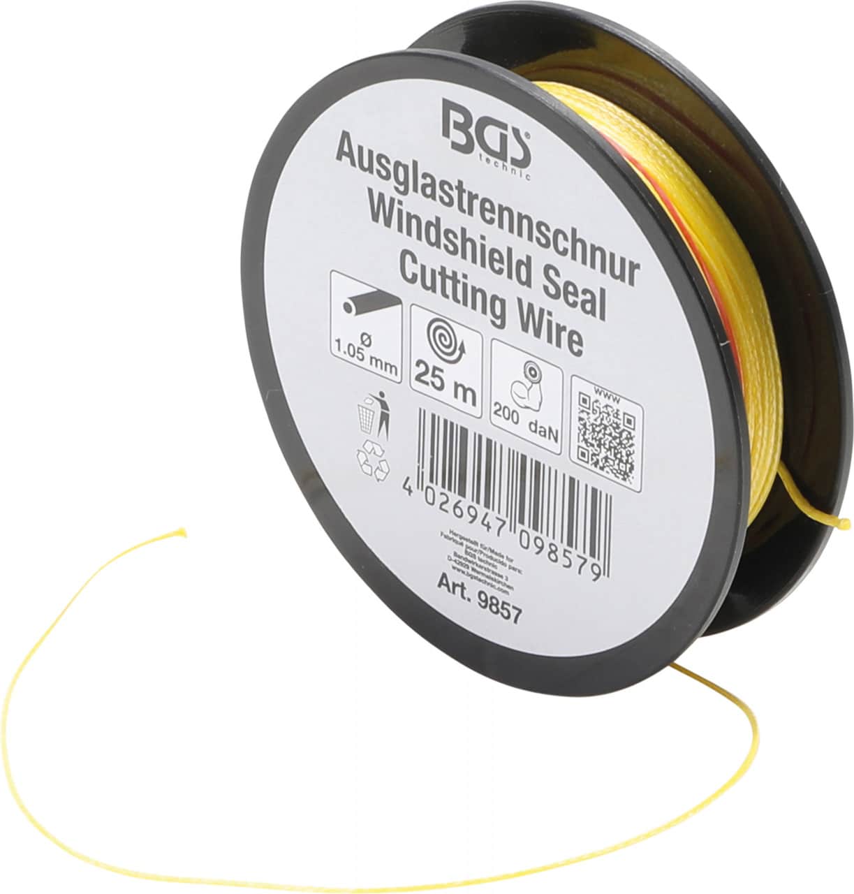 Şnur pentru taiat silicon de parbriz 200 daN, 25 m, BGS 9857 – Tinichigerie / Vopsitorie Şnur pentru taiat silicon de parbriz 200 daN, 25 m, BGS 9857 - Tinichigerie / Vopsitorie