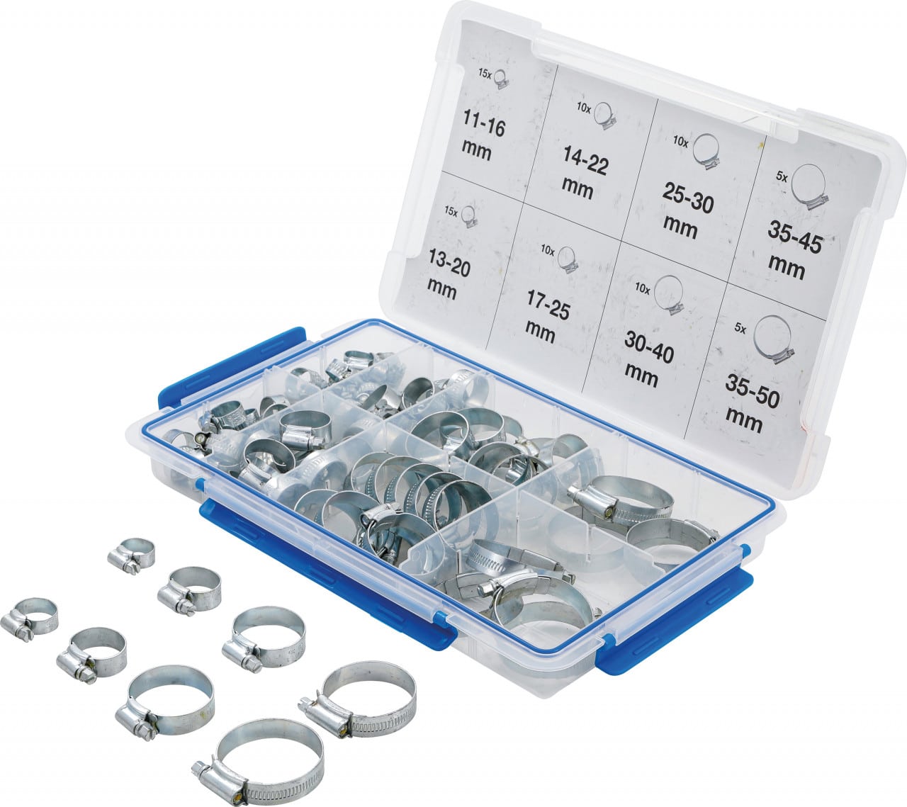 Sortiment coliere de furtun, 80 piese, BGS 9547 – Consumabile etansare si fixare Sortiment coliere de furtun, 80 piese, BGS 9547 - Consumabile etansare si fixare