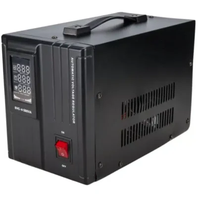 Stabilizator de Tensiune 500VA, LCD Display, Servomotor si Functie de Intarziere