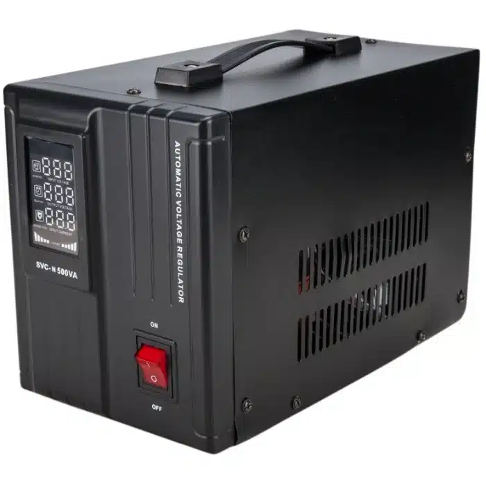 Stabilizator de Tensiune 500VA, LCD Display, Servomotor si Functie de Intarziere – Generatoare Electrice Stabilizator de Tensiune 500VA, LCD Display, Servomotor si Functie de Intarziere - Generatoare Electrice