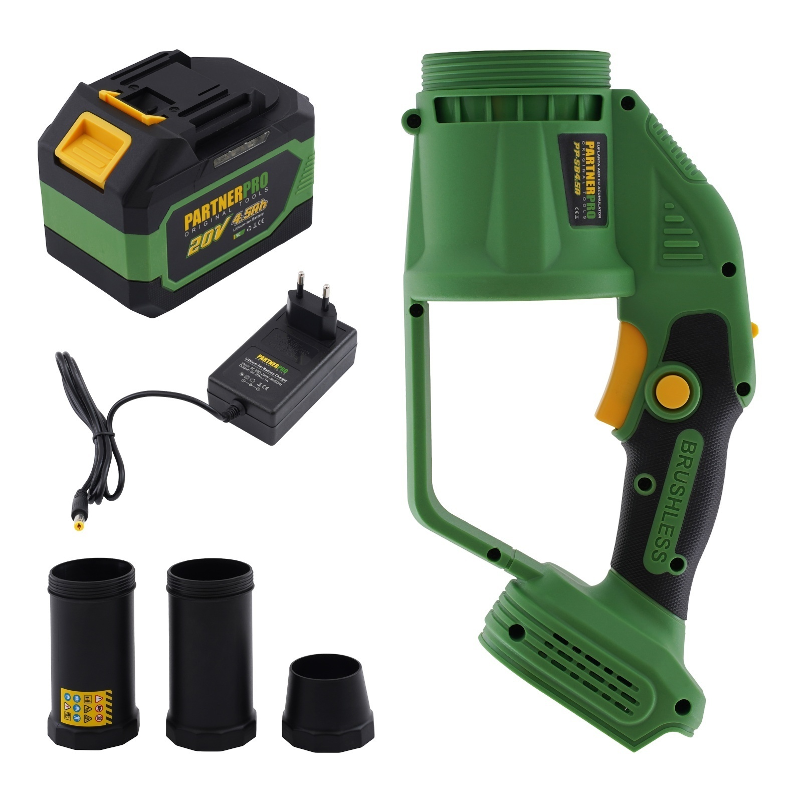 Suflanta aer cu acumulator PP-SB4.5A PARTNERPRO, 20V/4,5 Ah,Brushless, 45 m/s – In lucru Suflanta aer cu acumulator PP-SB4.5A PARTNERPRO, 20V/4,5 Ah,Brushless, 45 m/s - In lucru