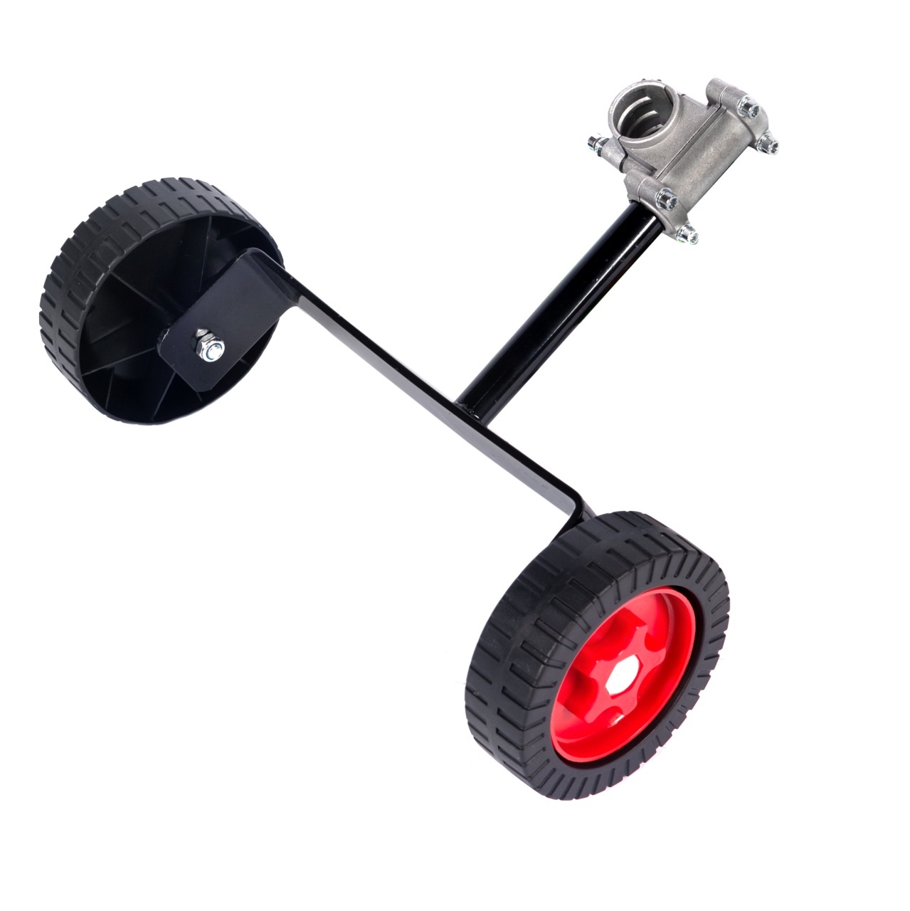 Suport cadru cu roti Micul Fermier, motocoase Ø28mm – In lucru Suport cadru cu roti Micul Fermier, motocoase Ø28mm - In lucru