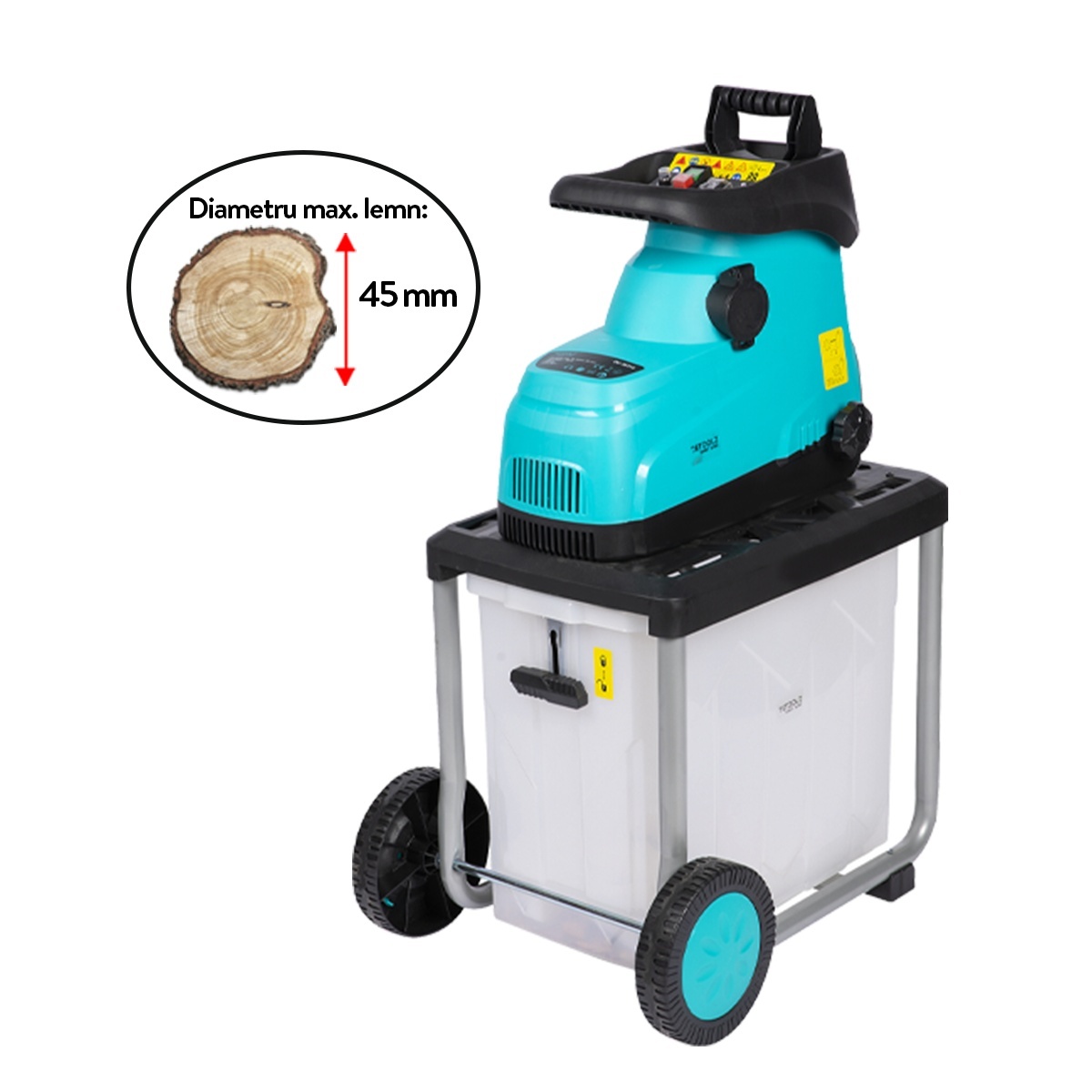 Tocator de crengi si resturi vegetale 2800 W – In lucru Tocator de crengi si resturi vegetale 2800 W - In lucru