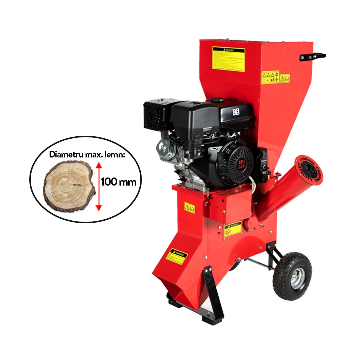 Tocator pentru crengi Micul Fermier, Ø100mm, motor benzina 15CP, pornire electrica, alimentare verticala, pentru rumegus – Tocatoare resturi furajere Tocator pentru crengi Micul Fermier, Ø100mm, motor benzina 15CP, pornire electrica, alimentare verticala, pentru rumegus - Tocatoare resturi furajere