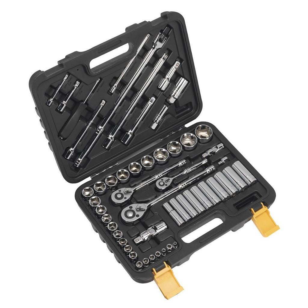 Trusa chei tubulare, 1/4”, 3/8”, 1/2”, 52 piese – In lucru Trusa chei tubulare, 1/4”, 3/8”, 1/2”, 52 piese - In lucru
