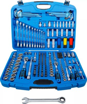 Trusa cu tubulare All- Drive, Metric, Inch, , Hexagon, Dubluhexagon, Torx T-star, E-Type, Square Head 1/4'' + 3/8'' + 1/2', 218 piese, BGS 2290