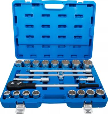 Trusa cu tubulare in Inch (Marimi in Toli) de la 7/8" pana la 2", antrenare 3/4", 21 piese, BGS 1107