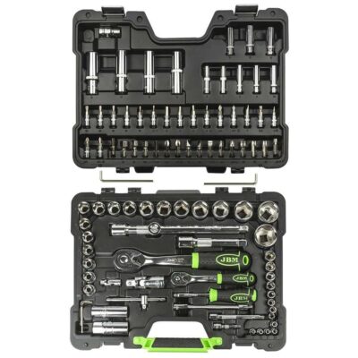 Trusa de chei tubulare cromate, patrat de 1/4" si 1/2", 94 piese, JBM