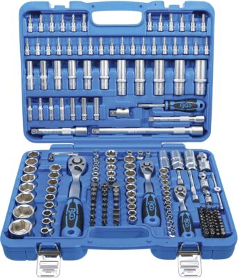 Trusa de tubulare cu 3 clicheti, 1/4'' + 3/8'' + 1/2'', 192 piese, BGS 2243
