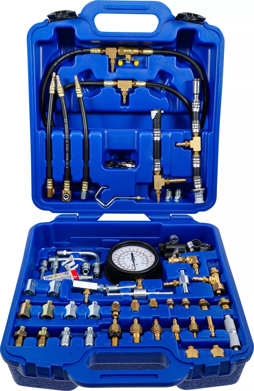 Trusa de verificare presiune in rampa cu manometru si adaptoare, presiune de lucru 0-8 bari, BGS 8026 – Testere presiune/compresie si injectie Trusa de verificare presiune in rampa cu manometru si adaptoare, presiune de lucru 0-8 bari, BGS 8026 - Testere presiune/compresie si injectie