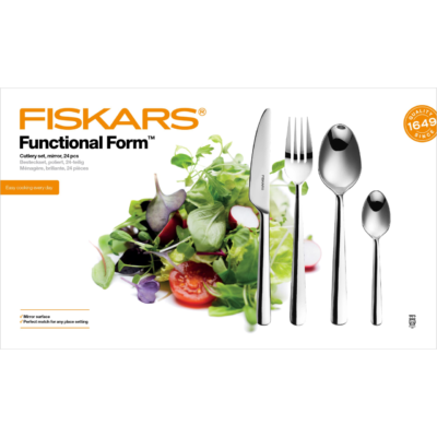 Set 24 tacamuri Fiskars Functional Form, otel inoxidabil - SimpleTools