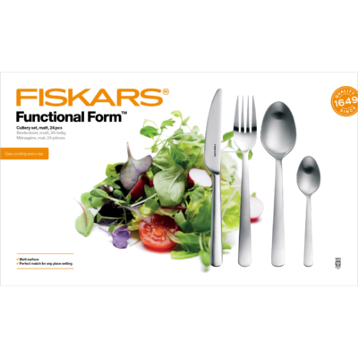 Set 24 tacamuri Fiskars Functional Form, otel inoxidabil - SimpleTools