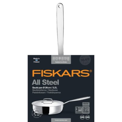 Tigaie pentru sote Fiskars All Steel, Ø 26 cm - SimpleTools