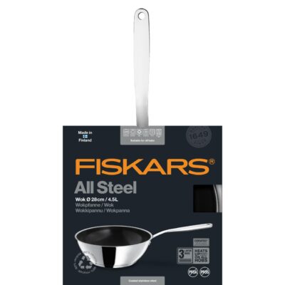 Wok Fiskars All Steel, Ø 28 cm - SimpleTools