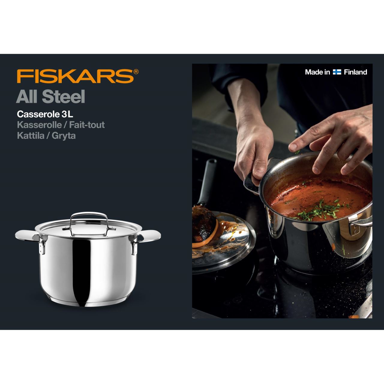 Cratita Fiskars All Steel, 3 L - imagine 6