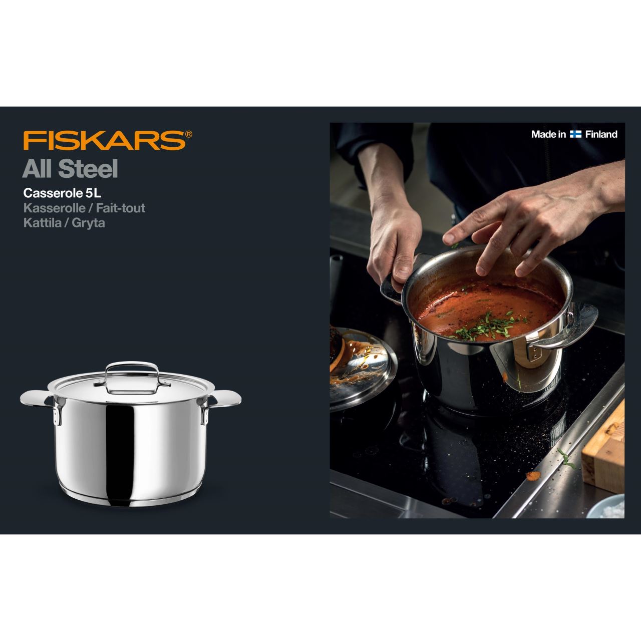 Cratita Fiskars All Steel, 5 L - imagine 2