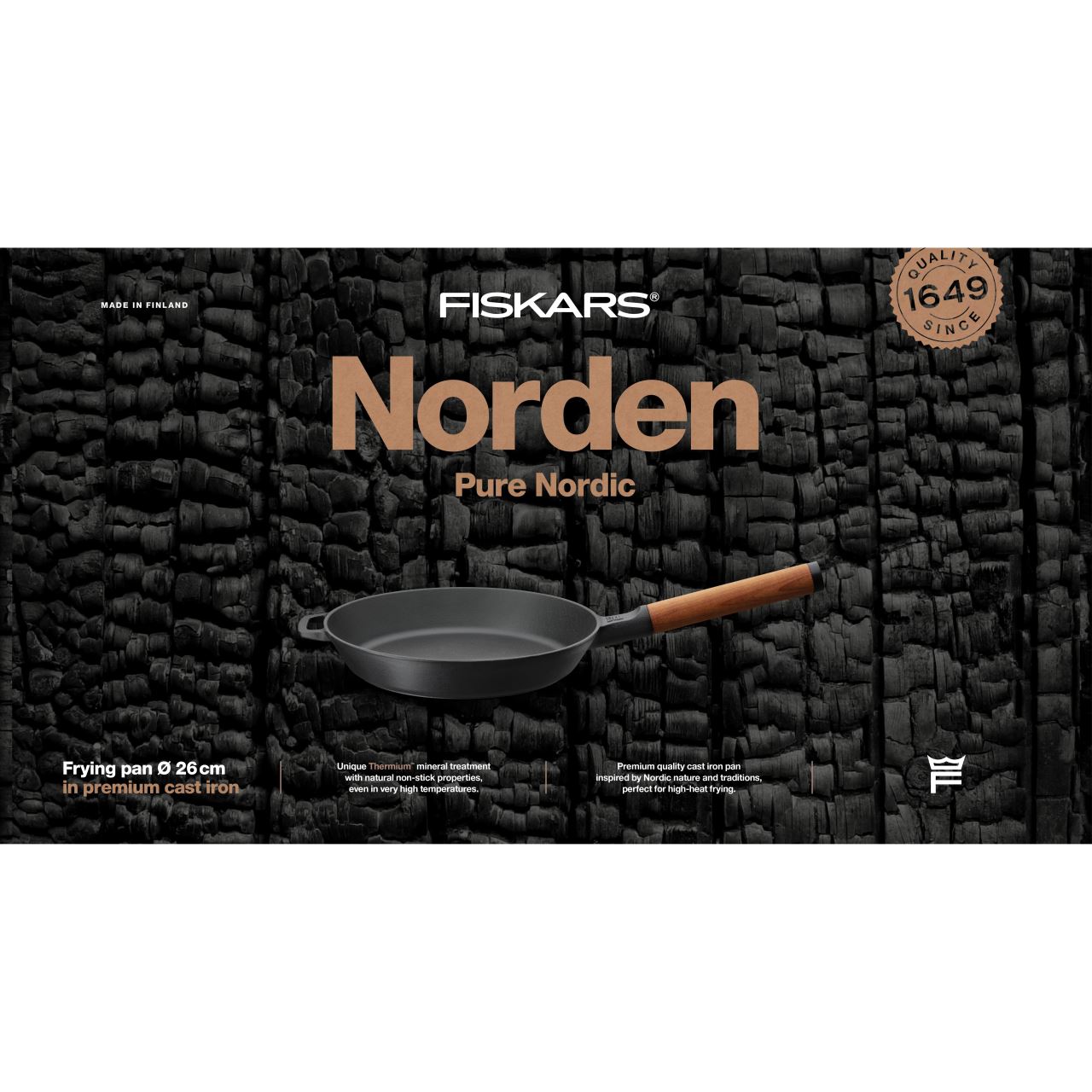 Tigaie din fonta Fiskars Norden, Ø 26 cm - imagine 3