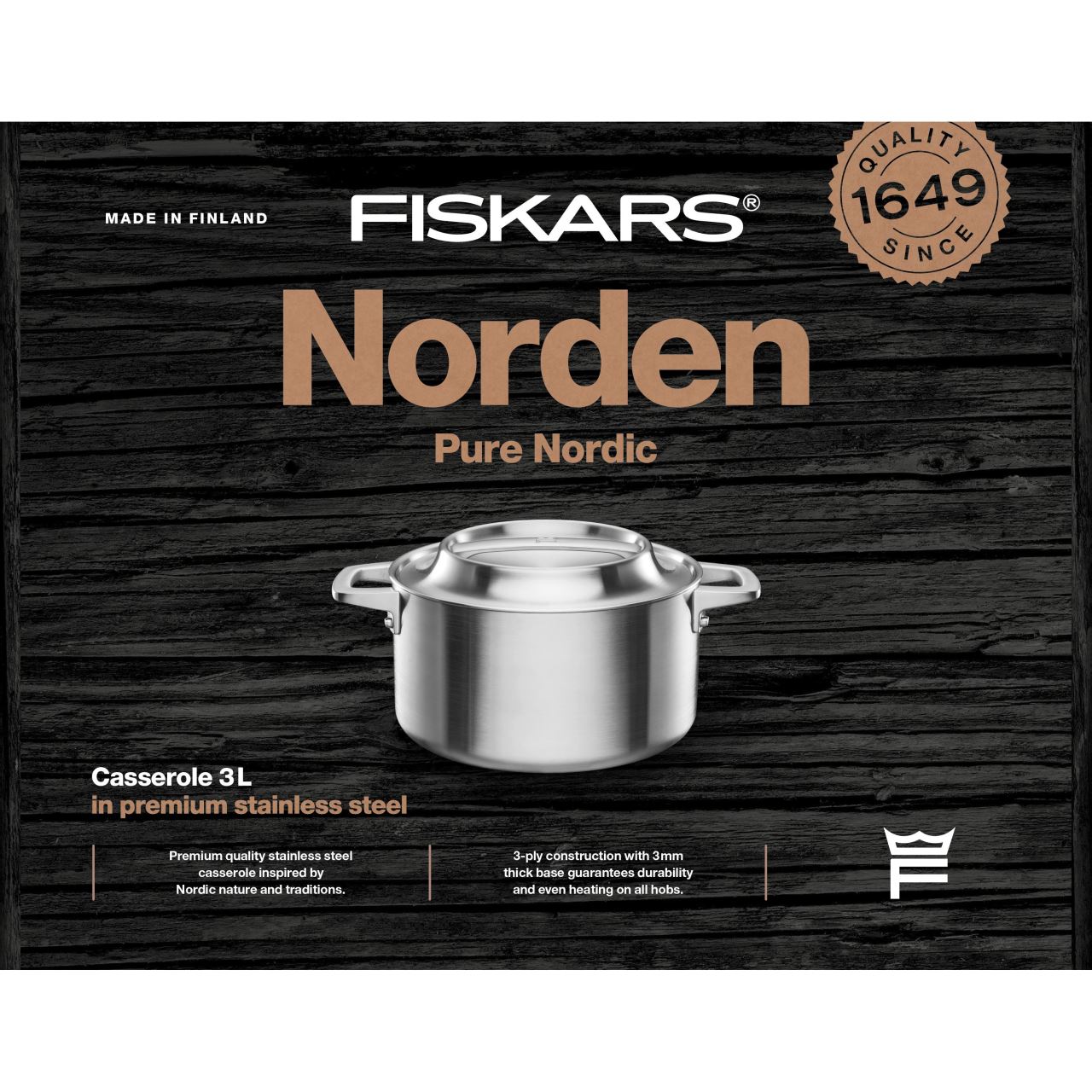 Cratita din inox Fiskars Norden, 3 L - imagine 3