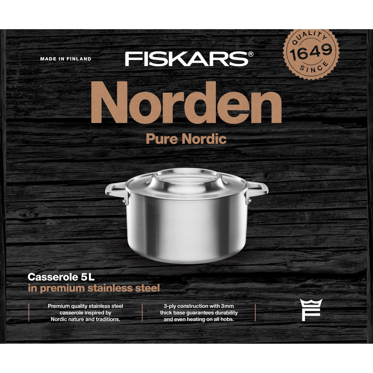 Cratita din inox Fiskars Norden, 5 l - imagine 3