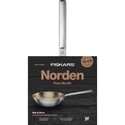 Wok din inox Fiskars Norden, Ø 28 cm - SimpleTools