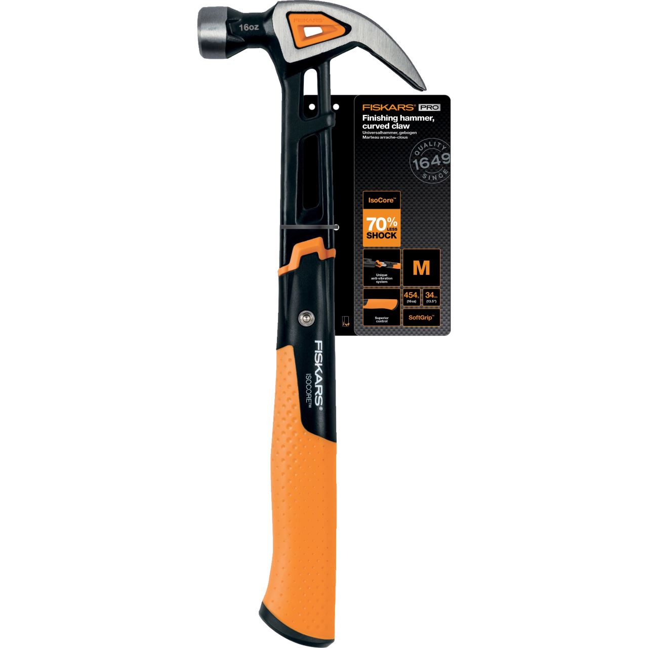 Ciocan curbat Fiskars IsoCore M, 1027202, 340 mm, 884 g - imagine 3